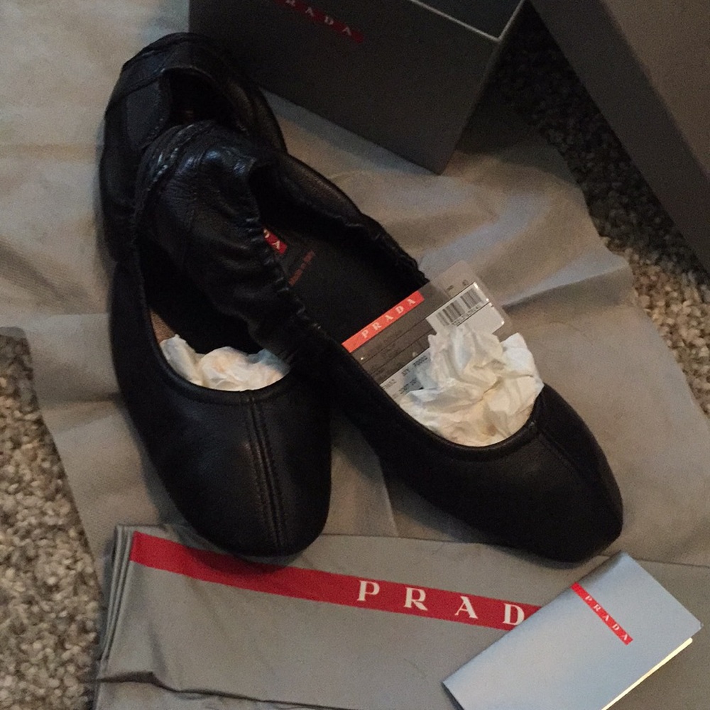 Prada black ballet flats